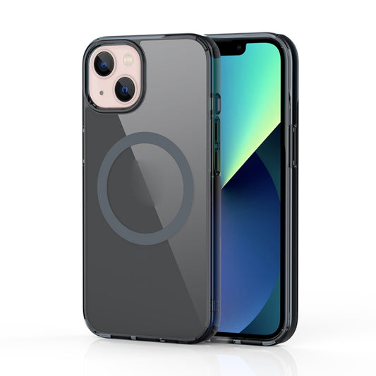 For iPhone 13 Crystal Clear Series MagSafe TPU Magnetic Phone Case(Transparent Black) by buy2fix
