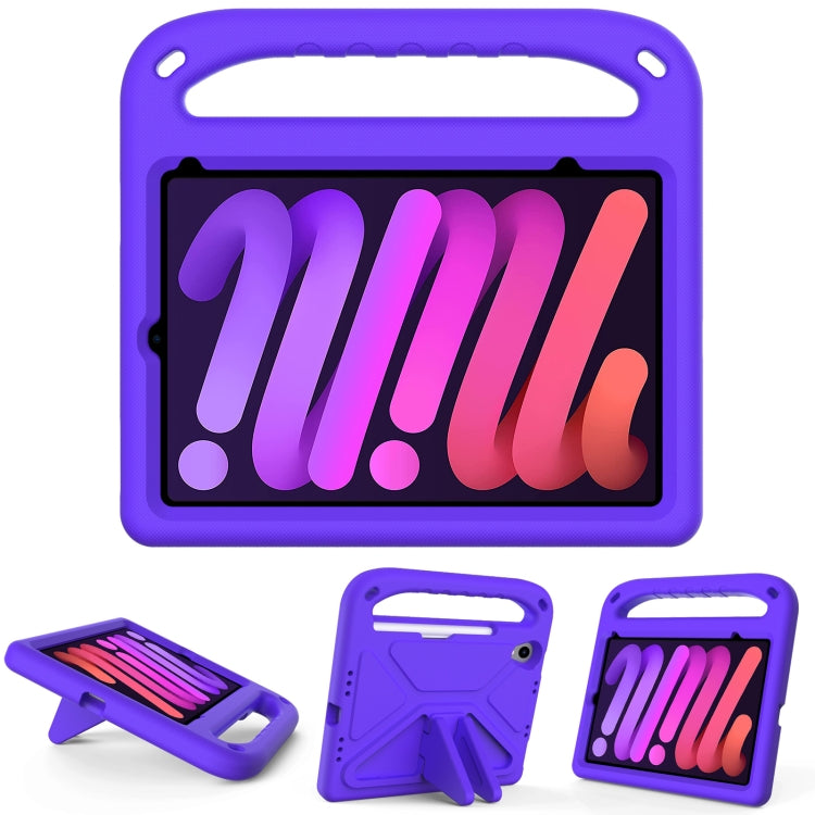 For iPad mini 2024 / mini 6 Handle Portable EVA Shockproof Tablet Case with Triangle Holder(Purple) - iPad mini 6 Cases by buy2fix | Online Shopping UK | buy2fix