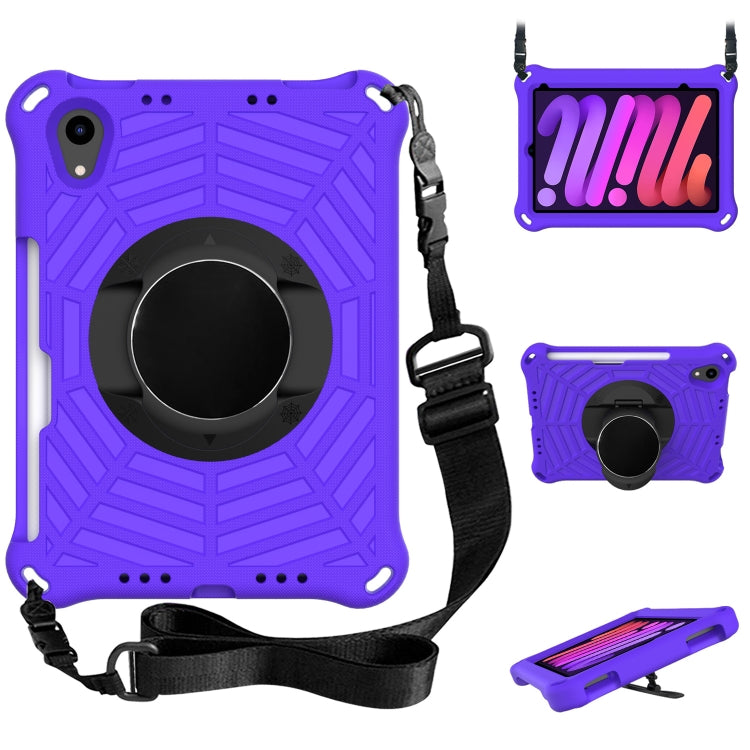 For iPad mini 2024 / mini 6 Spider King EVA Tablet Case with Shoulder Strap & Holder & Pen Slot(Purple) - iPad mini 6 Cases by buy2fix | Online Shopping UK | buy2fix