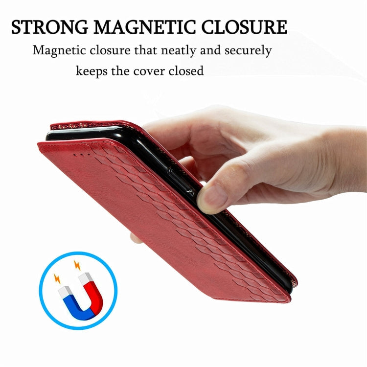 For Doogee N40 Pro Cubic Grid Pressed Horizontal Flip Magnetic Leather Case with Holder & Card Slots & Wallet(Red) - More Brand by buy2fix | Online Shopping UK | buy2fix