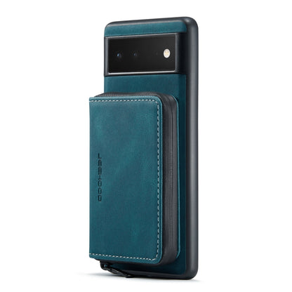 For Google Pixel 6 JEEHOOD Magnetic Zipper Horizontal Flip Phone Leather Case(Blue) - Google Cases by JEEHOOD | Online Shopping UK | buy2fix