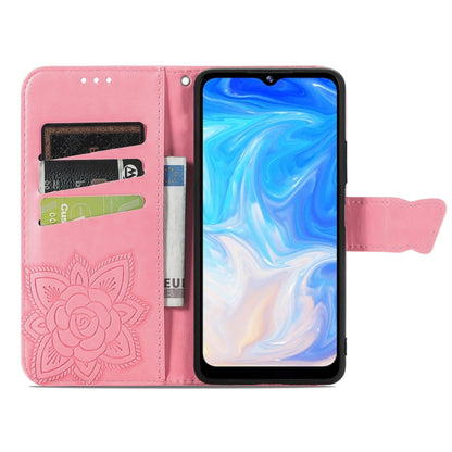 For DOOGEE N40 Pro Butterfly Love Flowers Embossed Horizontal Flip Leather Case with Holder & Card Slots & Wallet & Lanyard(Pink) - More Brand by buy2fix | Online Shopping UK | buy2fix