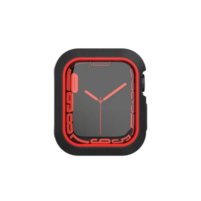 Shockproof PC Protective Case For Apple Watch Series 9 / 8 / 7 41mm(Black + Red) by buy2fix