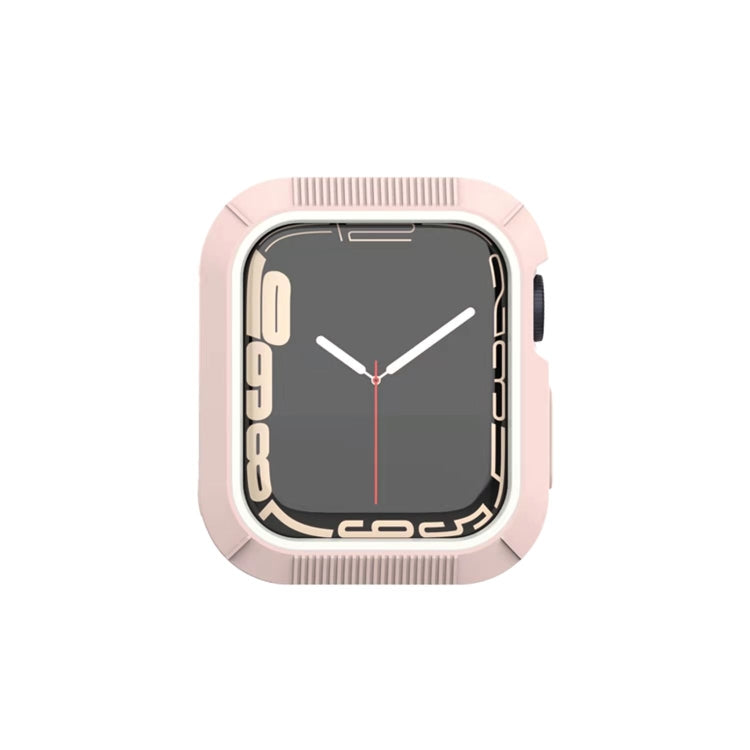 Shockproof PC Protective Case For Apple Watch Series 8 / 7 41mm / 6&SE&5&4 40mm / 3&2&1 38mm(Pink + White) - Watch Cases by buy2fix | Online Shopping UK | buy2fix