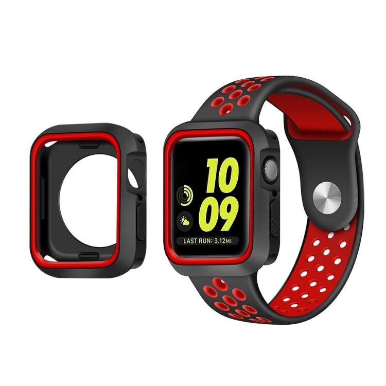 Two-color Shockproof Protective Case For Apple Watch Series 9 / 8 / 7 41mm(Red) - Watch Cases by buy2fix | Online Shopping UK | buy2fix