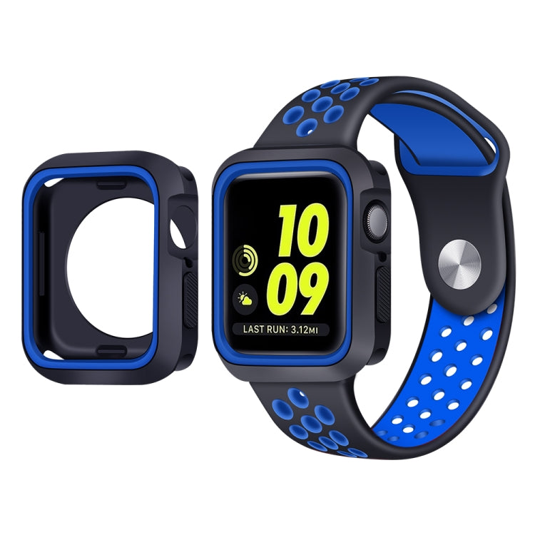 Two-color Shockproof Protective Case For Apple Watch Series 9 / 8 / 7 41mm(Blue) - Watch Cases by buy2fix | Online Shopping UK | buy2fix