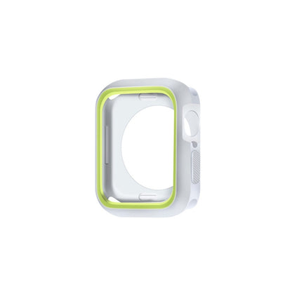 Two-color Shockproof Protective Case For Apple Watch Series 9 / 8 / 7 41mm(Green White) - Watch Cases by buy2fix | Online Shopping UK | buy2fix