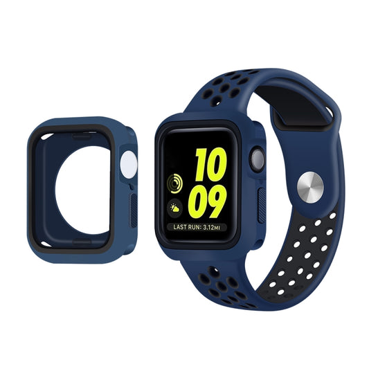Two-color Shockproof Protective Case For Apple Watch Series 9 / 8 / 7 41mm(Navy Blue) by buy2fix