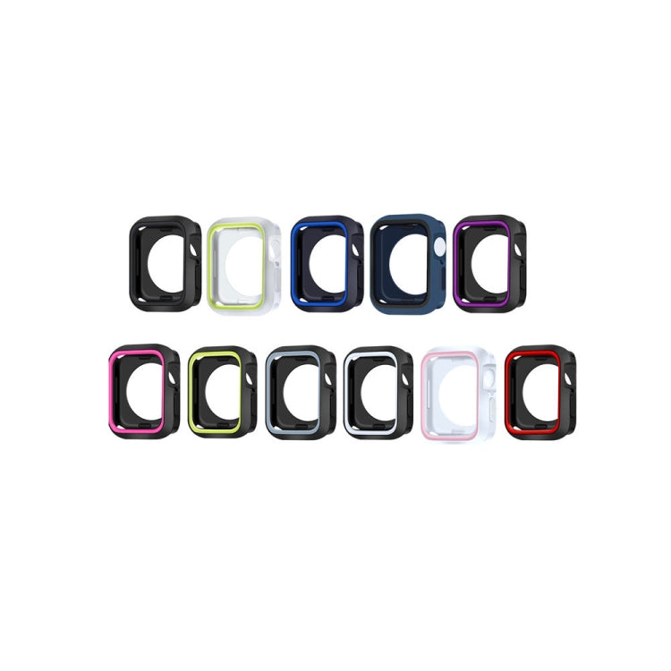 Two-color Shockproof Protective Case For Apple Watch Series 9 / 8 / 7 41mm(Navy Blue) - Watch Cases by buy2fix | Online Shopping UK | buy2fix