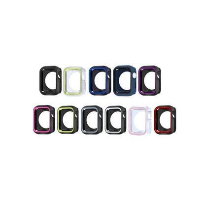 Two-color Shockproof Protective Case For Apple Watch Series 9 / 8 / 7 41mm(Black Pink) - Watch Cases by buy2fix | Online Shopping UK | buy2fix