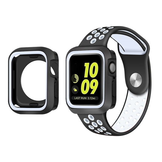Two-color Shockproof Protective Case For Apple Watch Series 9 / 8 / 7 45mm(Black + White) by buy2fix