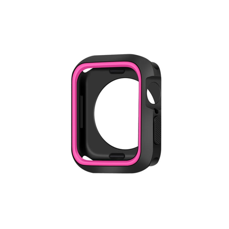 Two-color Shockproof Protective Case For Apple Watch Series 9 / 8 / 7 45mm(Black Pink) - Watch Cases by buy2fix | Online Shopping UK | buy2fix