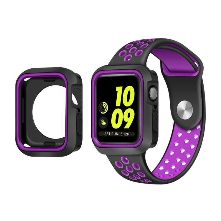 Two-color Shockproof Protective Case For Apple Watch Series 9 / 8 / 7 45mm(Purple) - Watch Cases by buy2fix | Online Shopping UK | buy2fix