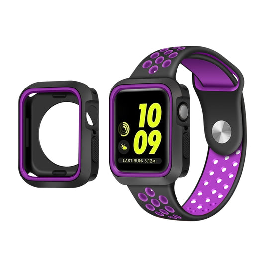 Two-color Shockproof Protective Case For Apple Watch Series 9 / 8 / 7 45mm(Purple) by buy2fix