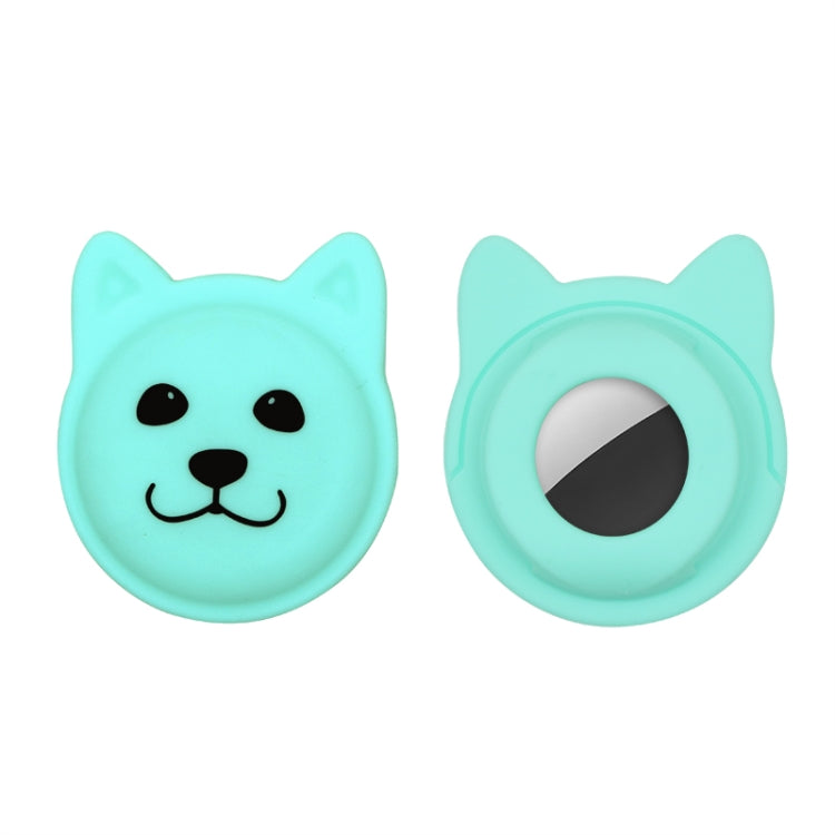 Serious Face Cute Cartoon Pet Collar Anti-lost Tracker Silicone Case For AirTag(Mint Green) - Pet Series by Mutural | Online Shopping UK | buy2fix