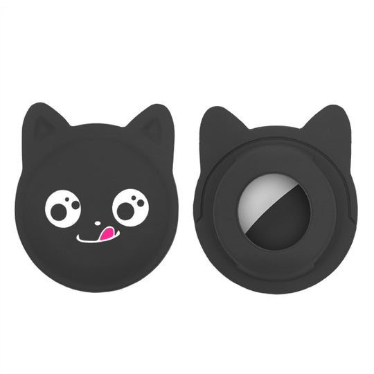 Naughty Smile Cute Cartoon Pet Collar Anti-lost Tracker Silicone Case For AirTag 2nd Gen / AirTag 1st Gen(Black)