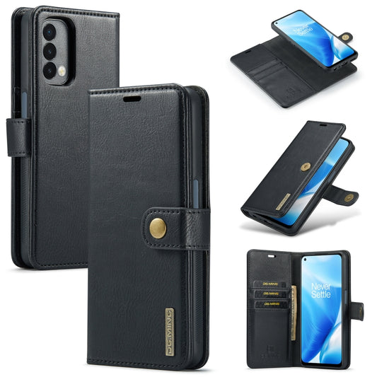 For OnePlus Nord 2 5G DG.MING Crazy Horse Texture Flip Detachable Magnetic Leather Case with Holder & Card Slots & Wallet(Black) - OnePlus Cases by DG.MING | Online Shopping UK | buy2fix