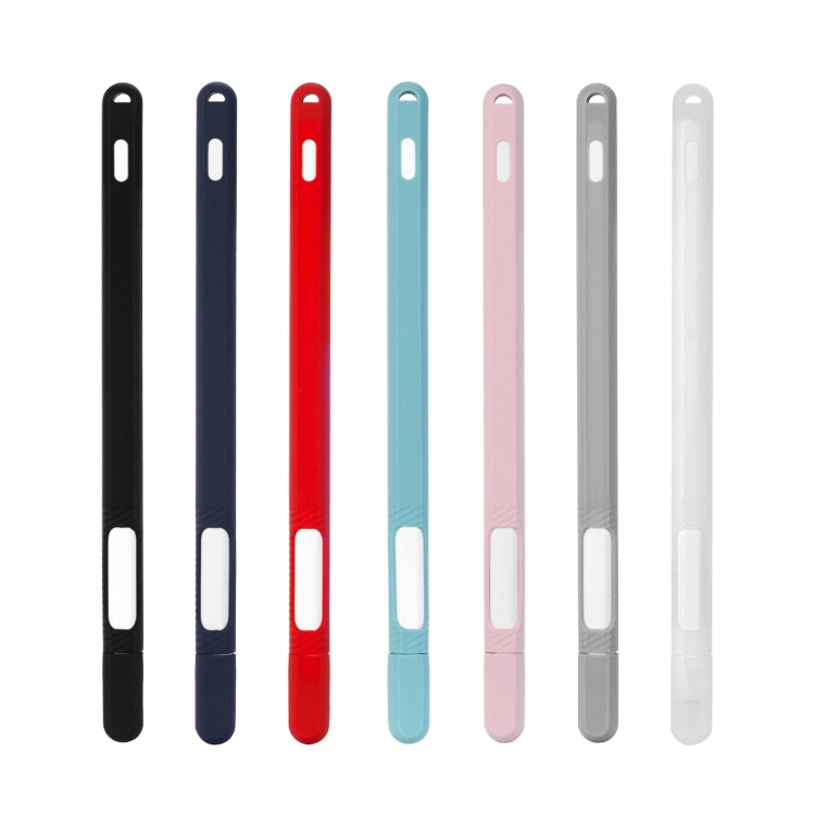 Two-hole Solid Color Silicone Stylus Protective Case For Apple Pencil 2(Black) - Pencil Accessories by buy2fix | Online Shopping UK | buy2fix