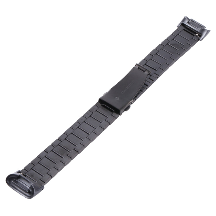 For Fitbit Charge 5 One-bead Steel Strap Watch Band(Black) - Watch Bands by buy2fix | Online Shopping UK | buy2fix