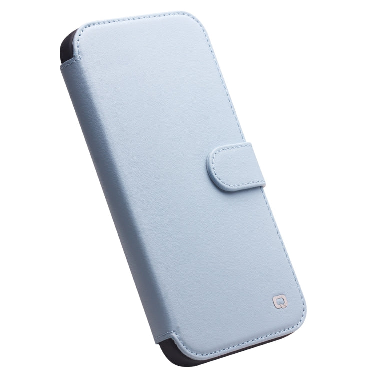 For iPhone 13 mini QIALINO Magnetic Buckle Phone Leather Case with Card Slot (Sierra Blue) - iPhone 13 mini Cases by QIALINO | Online Shopping UK | buy2fix