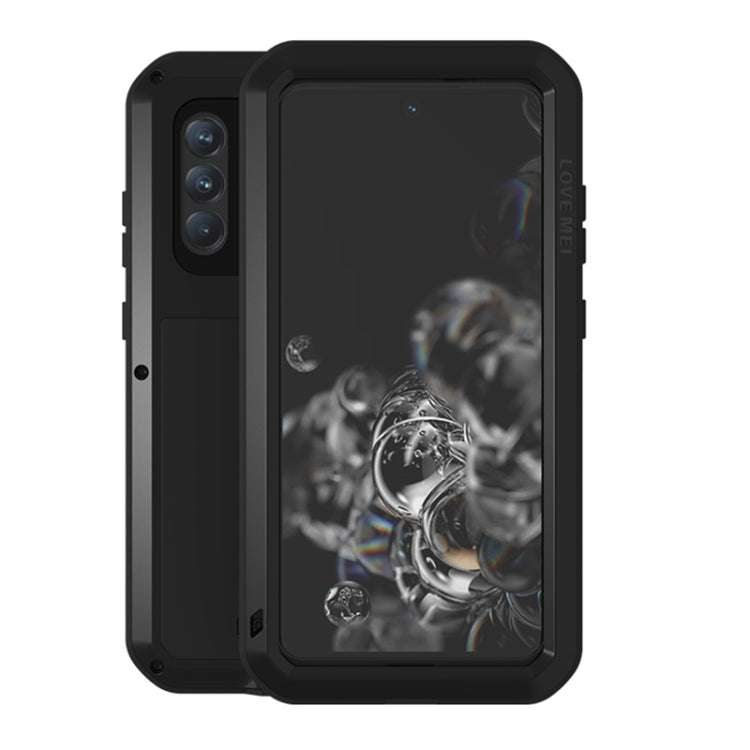 For Samsung Galaxy S21 FE LOVE MEI Metal Shockproof Waterproof Dustproof Protective Phone Case with Glass(Black) - Galaxy Phone Cases by LOVE MEI | Online Shopping UK | buy2fix