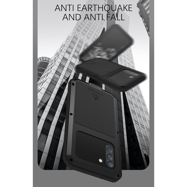 For Samsung Galaxy S21 FE LOVE MEI Metal Shockproof Waterproof Dustproof Protective Phone Case with Glass(Silver) by LOVE MEI