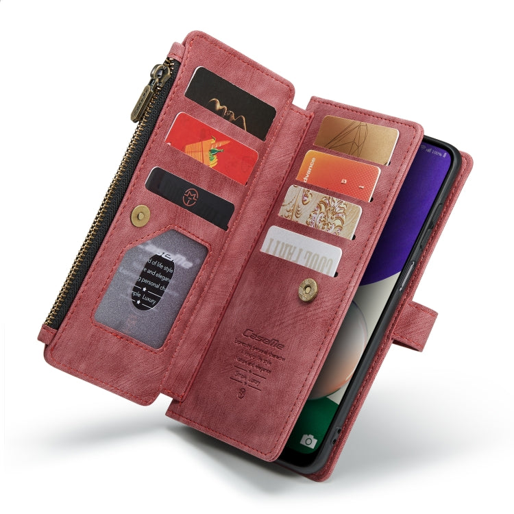 For Samsung Galaxy A22 5G CaseMe-C30 Multifunctional Horizontal Flip PU + TPU Phone Case(Red) - Galaxy Phone Cases by CaseMe | Online Shopping UK | buy2fix