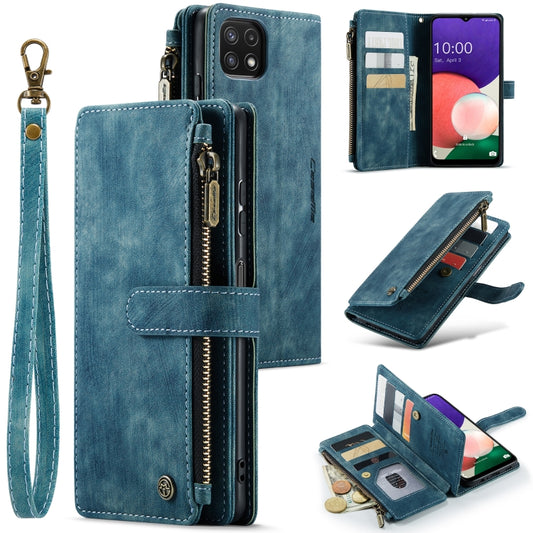 For Samsung Galaxy A22 5G CaseMe-C30 Multifunctional Horizontal Flip PU + TPU Phone Case(Blue) - Galaxy Phone Cases by CaseMe | Online Shopping UK | buy2fix