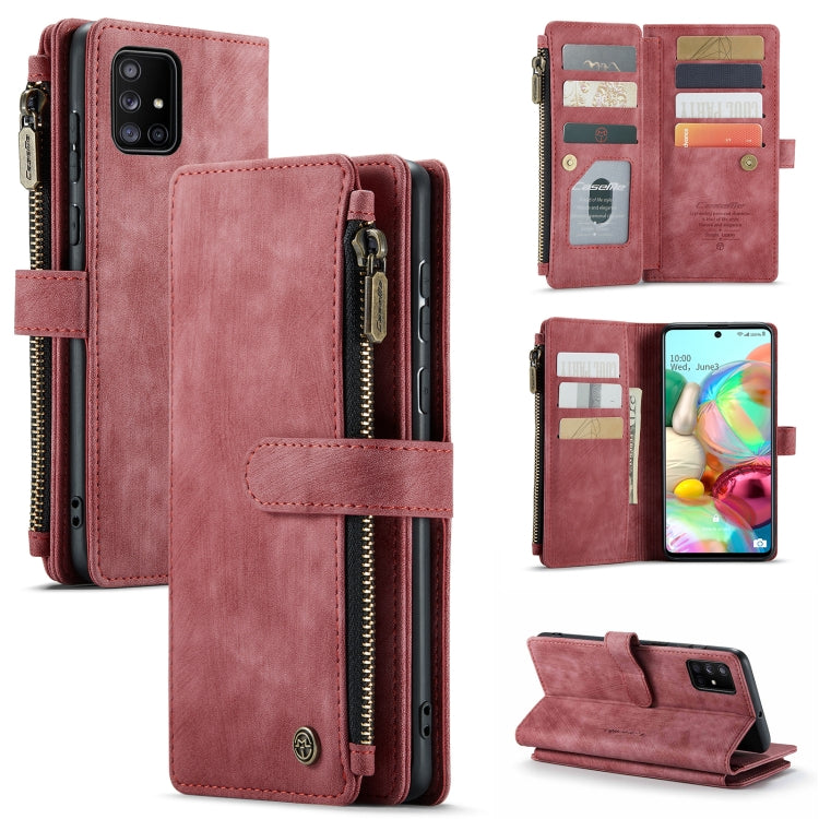 For Samsung Galaxy A71 4G CaseMe-C30 Multifunctional Horizontal Flip PU + TPU Phone Case(Red) - Galaxy Phone Cases by CaseMe | Online Shopping UK | buy2fix