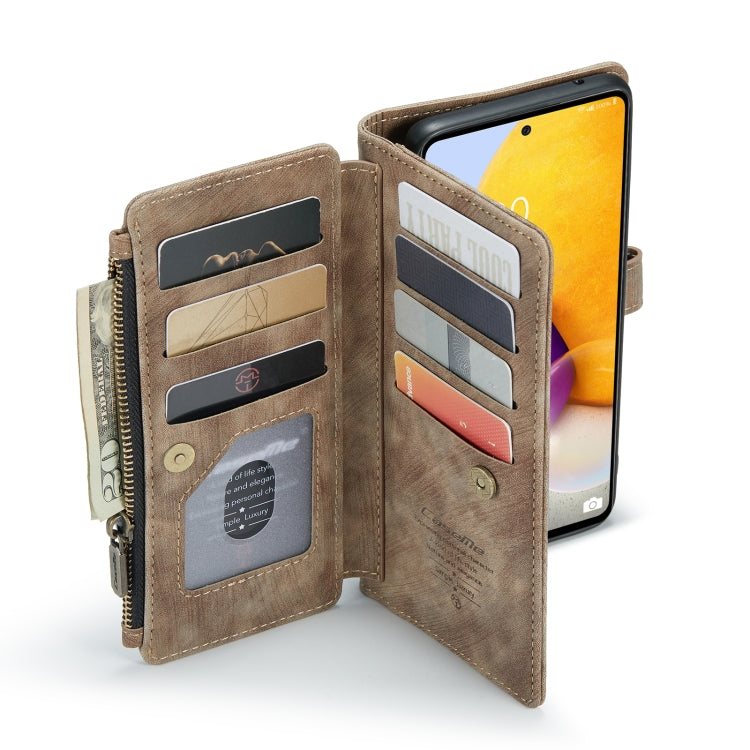For Samsung Galaxy A72 CaseMe-C30 Multifunctional Horizontal Flip PU + TPU Phone Case(Brown) - Galaxy Phone Cases by CaseMe | Online Shopping UK | buy2fix