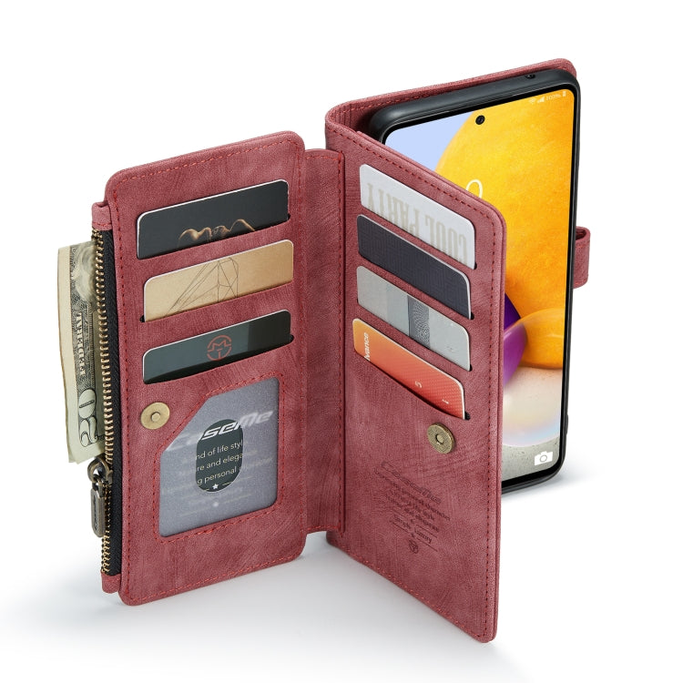 For Samsung Galaxy A72 CaseMe-C30 Multifunctional Horizontal Flip PU + TPU Phone Case(Red) - Galaxy Phone Cases by CaseMe | Online Shopping UK | buy2fix