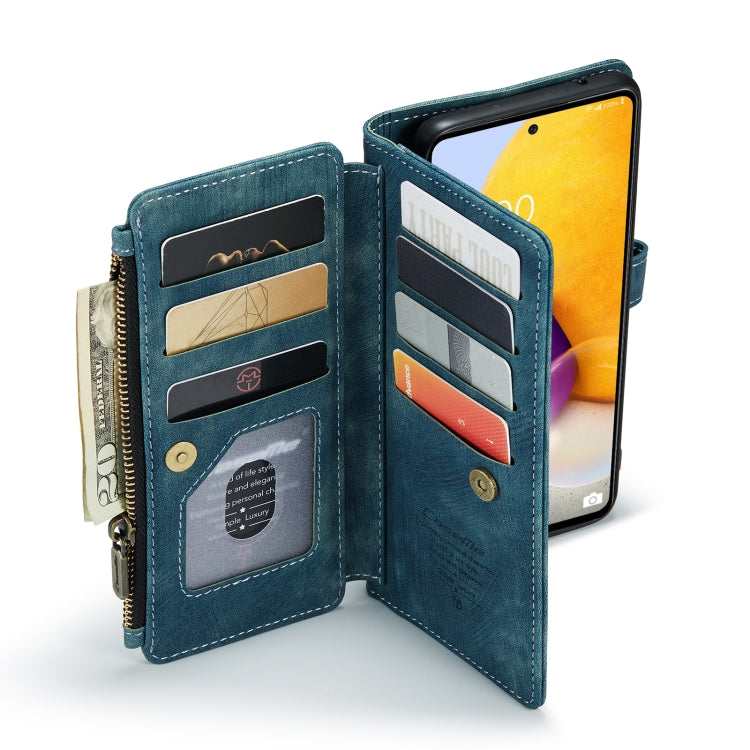 For Samsung Galaxy A72 CaseMe-C30 Multifunctional Horizontal Flip PU + TPU Phone Case(Blue) - Galaxy Phone Cases by CaseMe | Online Shopping UK | buy2fix