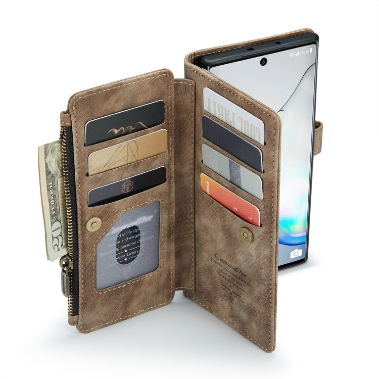 For Samsung Galaxy Note10 CaseMe-C30 Multifunctional Horizontal Flip PU + TPU Phone Case(Brown) - Galaxy Phone Cases by CaseMe | Online Shopping UK | buy2fix