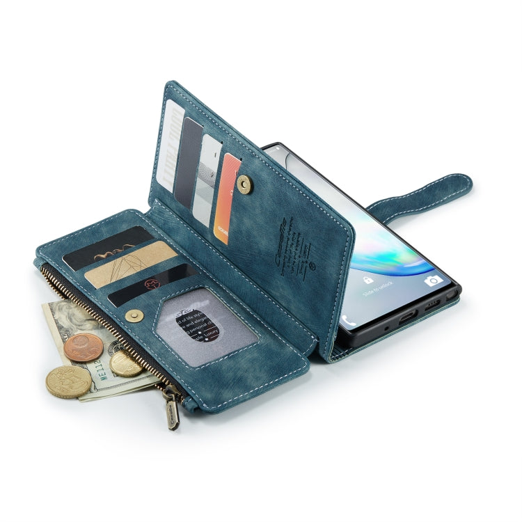 For Samsung Galaxy Note10 CaseMe-C30 Multifunctional Horizontal Flip PU + TPU Phone Case(Blue) - Galaxy Phone Cases by CaseMe | Online Shopping UK | buy2fix