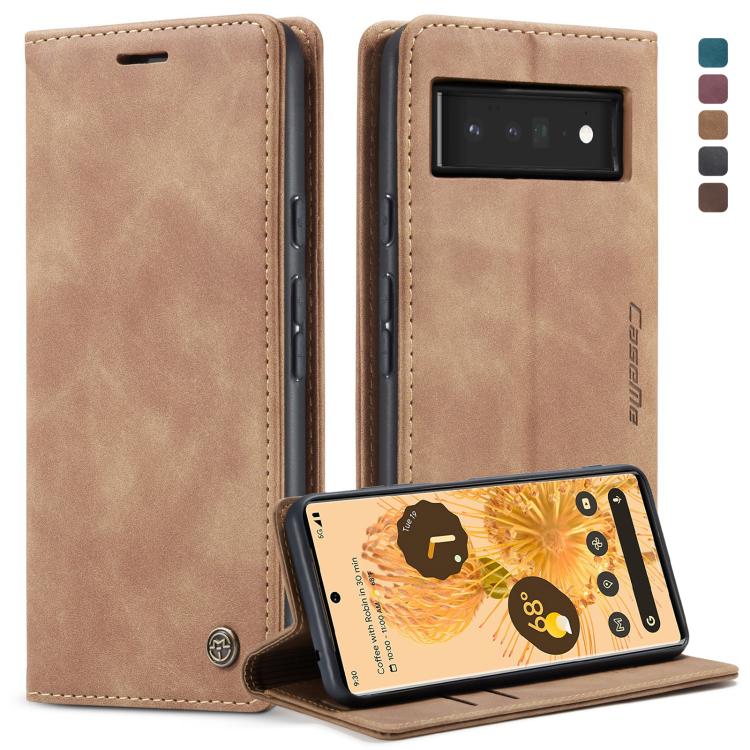 For Google Pixel 6 CaseMe 013 Multifunctional Horizontal Flip Leather Phone Case with Card Slot & Holder & Wallet(Brown) by CaseMe