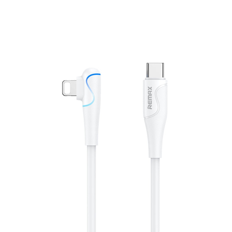 REMAX RC-192i Carrie Series PD 20W USB-C / Type-C to 8 Pin 90 Degree Elbow Fast Charging Gaming Data Cable, Cable Length: 1m(White) - 2 in 1 Cable by REMAX | Online Shopping UK | buy2fix