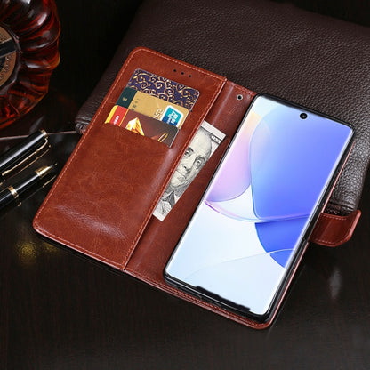 For Huawei nova 9 idewei Crazy Horse Texture Leather Case with Holder & Card Slots & Wallet(Blue) - Huawei Cases by idewei | Online Shopping UK | buy2fix