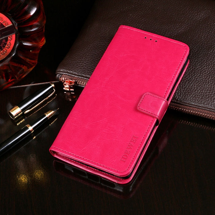 For Motorola Moto G50 5G idewei Crazy Horse Texture Leather Case with Holder & Card Slots & Wallet(Rose Red) - Motorola Cases by idewei | Online Shopping UK | buy2fix