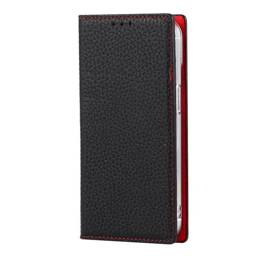 For iPhone 13 Litchi Texture Genuine Leather Phone Case With Lanyard & Holder & Card Slots & Wallet(Black) - iPhone 13 Cases by buy2fix | Online Shopping UK | buy2fix