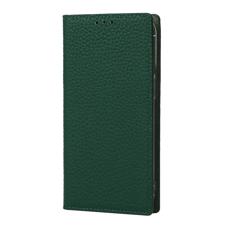 For iPhone 13 Pro Litchi Texture Genuine Leather Phone Case With Lanyard & Holder & Card Slots & Wallet (Dark Green) - iPhone 13 Pro Cases by buy2fix | Online Shopping UK | buy2fix