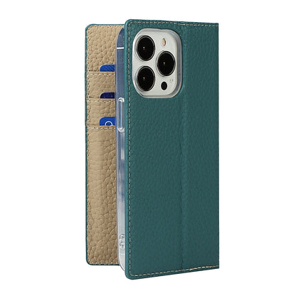 For iPhone 13 Pro Litchi Texture Genuine Leather Phone Case With Lanyard & Holder & Card Slots & Wallet (Sky Blue) - iPhone 13 Pro Cases by buy2fix | Online Shopping UK | buy2fix