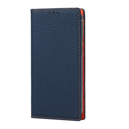 For iPhone 13 Pro Max Litchi Texture Genuine Leather Phone Case With Lanyard & Holder & Card Slots & Wallet (Dark Blue) - iPhone 13 Pro Max Cases by buy2fix | Online Shopping UK | buy2fix