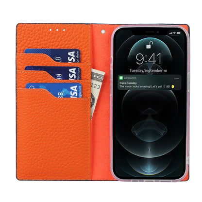 For iPhone 13 Pro Max Litchi Texture Genuine Leather Phone Case With Lanyard & Holder & Card Slots & Wallet (Dark Blue) - iPhone 13 Pro Max Cases by buy2fix | Online Shopping UK | buy2fix