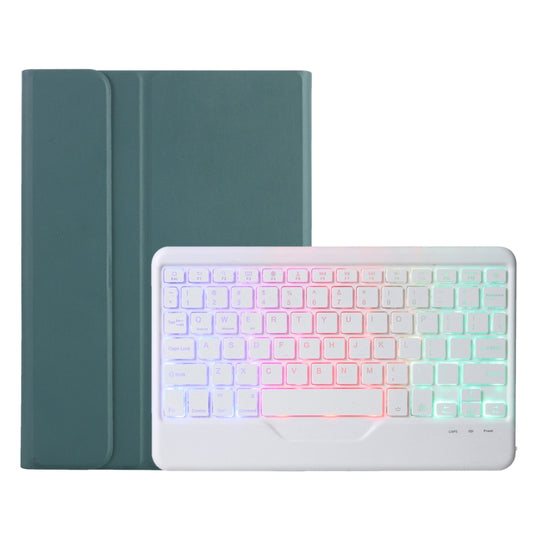 AHV7-BS Lambskin Texture Tri-color Backlight Bluetooth Keyboard Leather Tablet Case For Honor Pad V8 / Tablet V7 Pro(Dark Green) by buy2fix
