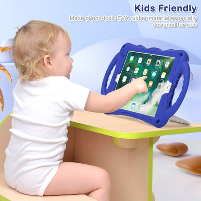 Cute Cat King Kids Shockproof Silicone Tablet Case with Holder & Shoulder Strap & Handle For iPad 9.7 2018 / 2017 / Air / Air 2 / Pro 9.7(Dark Blue) - iPad 9.7 (2018) & (2017) Cases by buy2fix | Online Shopping UK | buy2fix