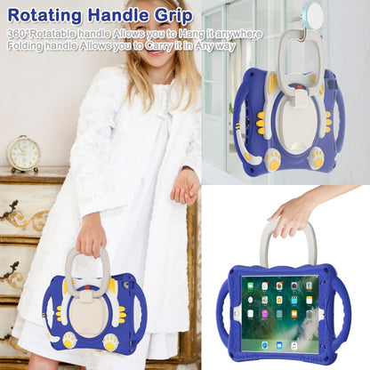 Cute Cat King Kids Shockproof Silicone Tablet Case with Holder & Shoulder Strap & Handle For iPad 9.7 2018 / 2017 / Air / Air 2 / Pro 9.7(Dark Blue) - iPad 9.7 (2018) & (2017) Cases by buy2fix | Online Shopping UK | buy2fix