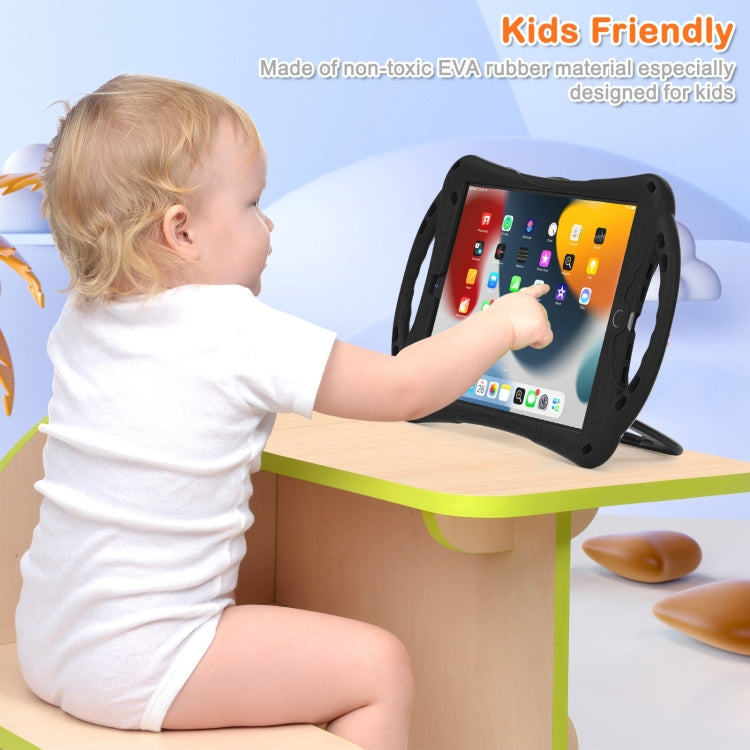 Cute Cat King Kids Shockproof Silicone Tablet Case with Holder & Shoulder Strap & Handle For iPad 10.2 2019 / 2020 / 2021 / Pro 10.5(Black Orange) - iPad 10.2 Cases by buy2fix | Online Shopping UK | buy2fix