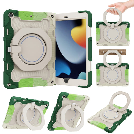 For iPad 10.2 2021 Armor Contrast Color Silicone + PC Tablet Case(Colorful Green) - iPad 10.2 Cases by buy2fix | Online Shopping UK | buy2fix