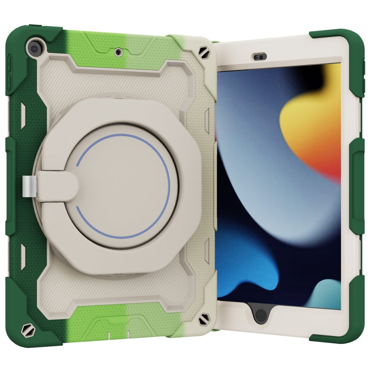 For iPad 10.2 2021 Armor Contrast Color Silicone + PC Tablet Case(Colorful Green) - iPad 10.2 Cases by buy2fix | Online Shopping UK | buy2fix
