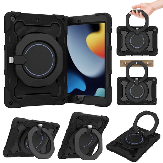 For iPad 10.2 2021 Armor Contrast Color Silicone + PC Tablet Case(Black) - iPad 10.2 Cases by buy2fix | Online Shopping UK | buy2fix